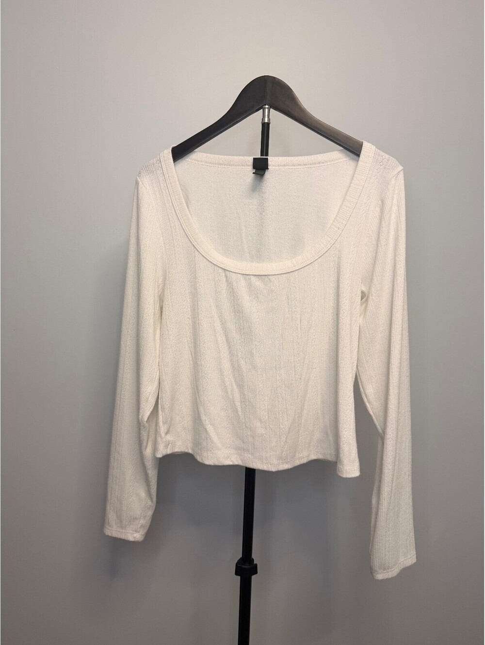 Wild Fable Women's White Long Sleeve Scoop Neck Top XXL